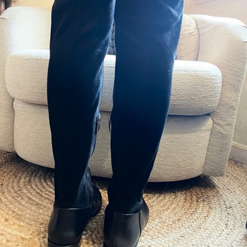 Via Spiga Black Leather Detail Boots